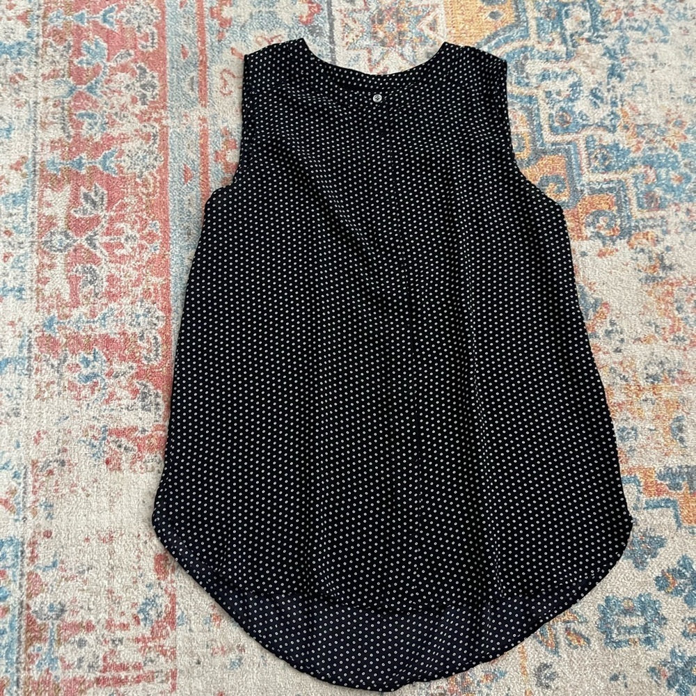 Loft silky dot print sleeveless top